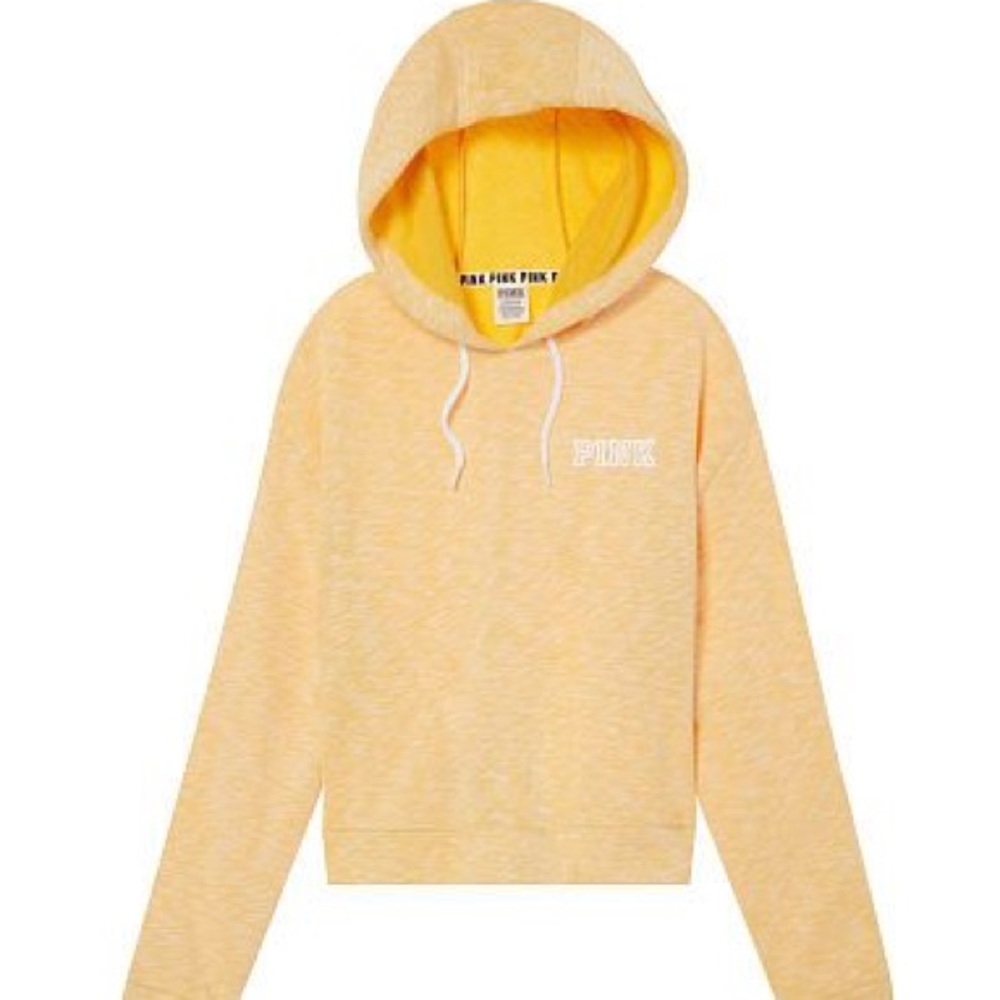 VS Pink Crop Yellow Hoodie